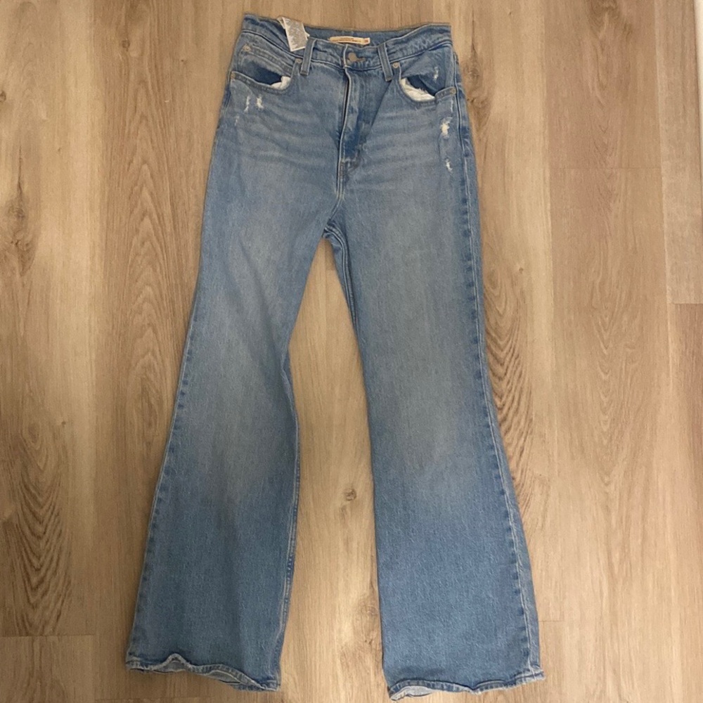 Levi's Blue Flare Wide Leg Jeans